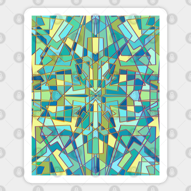 Random geometric shapes in cool greenish color tones Magnet by DaveDanchuk